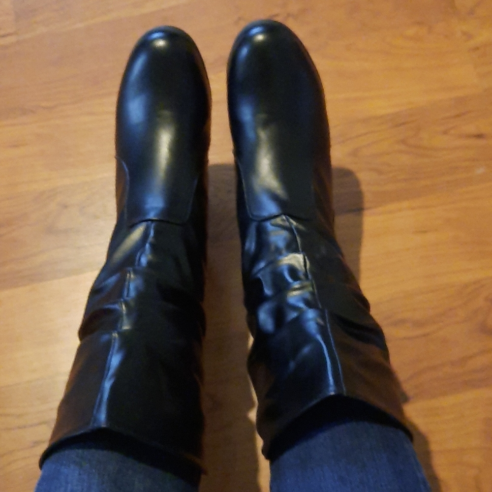SOLD  Womens Retro wedge marshmellow pull-on calf boots - Picture 14 of 16